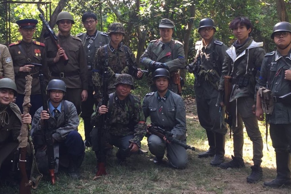 Hong Kong war games participants wearing Allied and German uniforms. Photo: Lum Hoi-ming