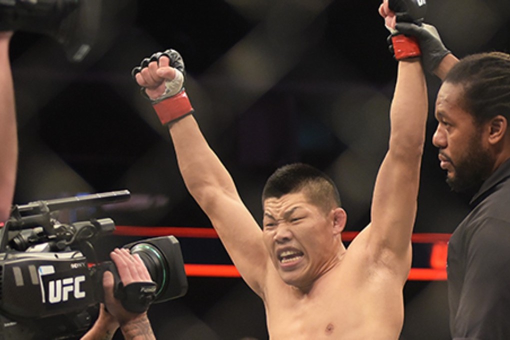 Li “The Leech” Jingliang celebrates victory over American Zak Ottow in Shanghai. Photo: Handout