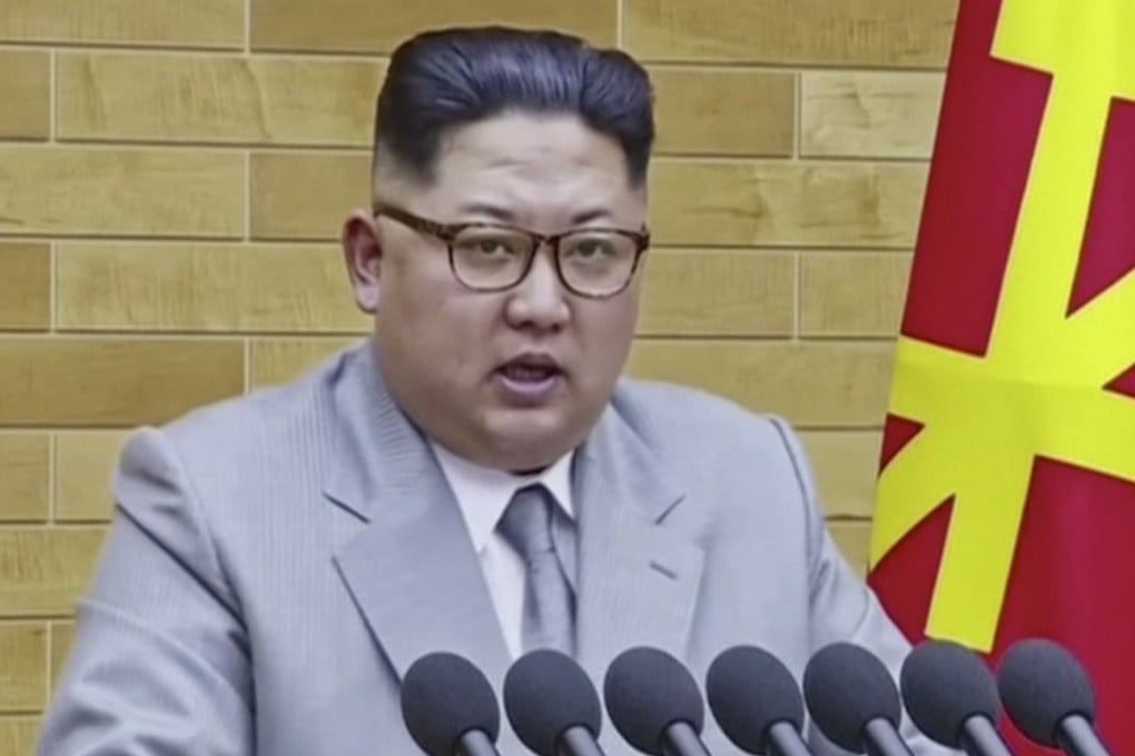 North Korean leader Kim Jong-un given an annual New Year’s address from an undisclosed location. As well as threats against the US, he struck a conciliatory tone, wishing success for the Winter Olympics, which are set to begin in South Korea in February. He suggested the North may send a delegation to participate. Screengrab: KRT via AP Video