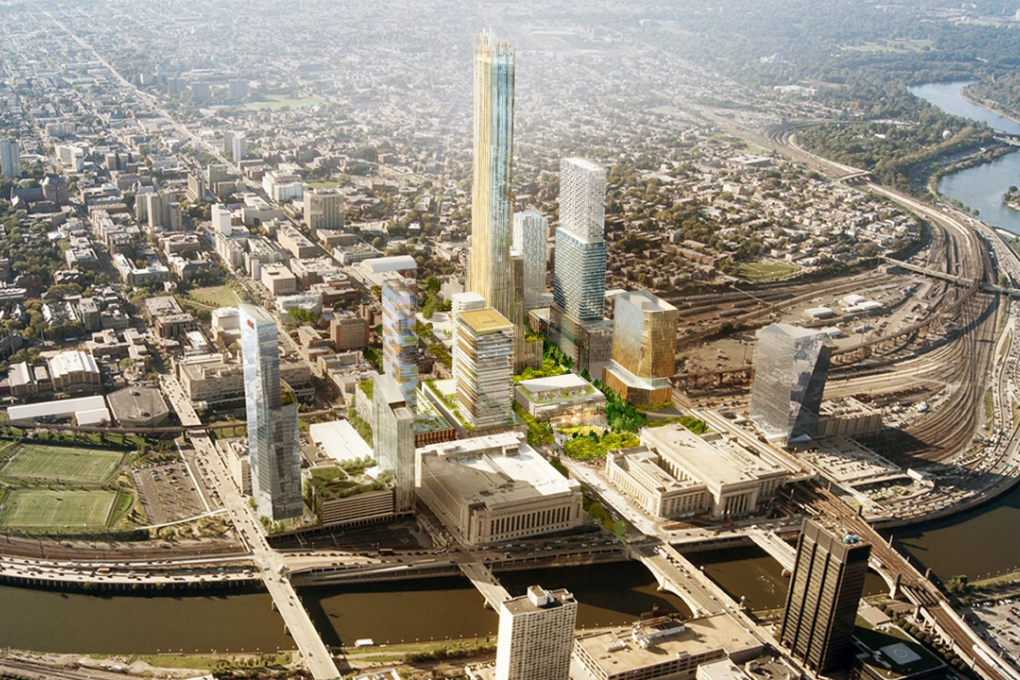 A rendering of the Schuylkill Yards mixed-use development in Philadelphia. Photo: Shop/West 8