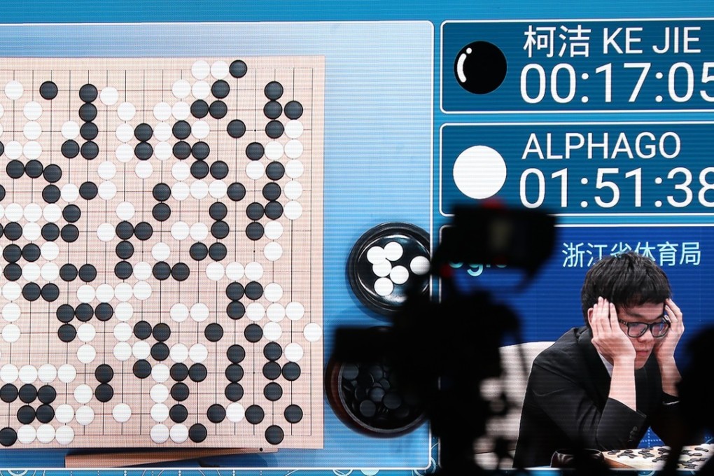 Google’s AlphaGo programme beat China’s top Go player Ke Jie three games out of three. Photo: EPA