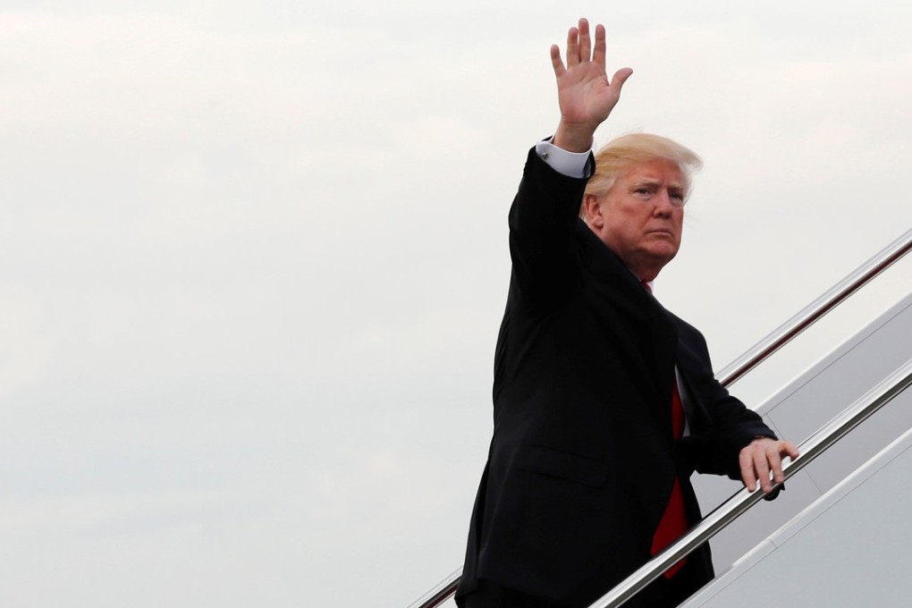 US President Donald Trump (seen here entering Air Force One, his official jet, on Monday) has claimed that he is responsible for the safest year in aviation history, after no one died on a commercial jet in 2017. In reality, many more factors were at play.
