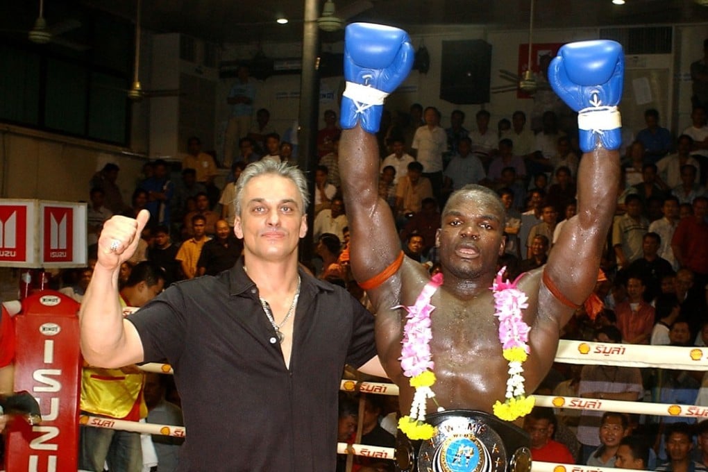 Alain Ngalani after winning the super heavyweight Muay Thai world championship in Bangkok in 2004.