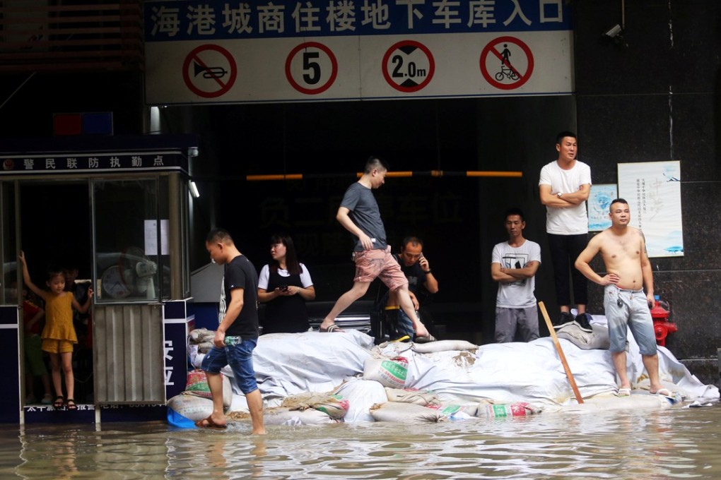 A flooded area of Dongguan after it was hit by Typhoon Hato. Photo: Reuters