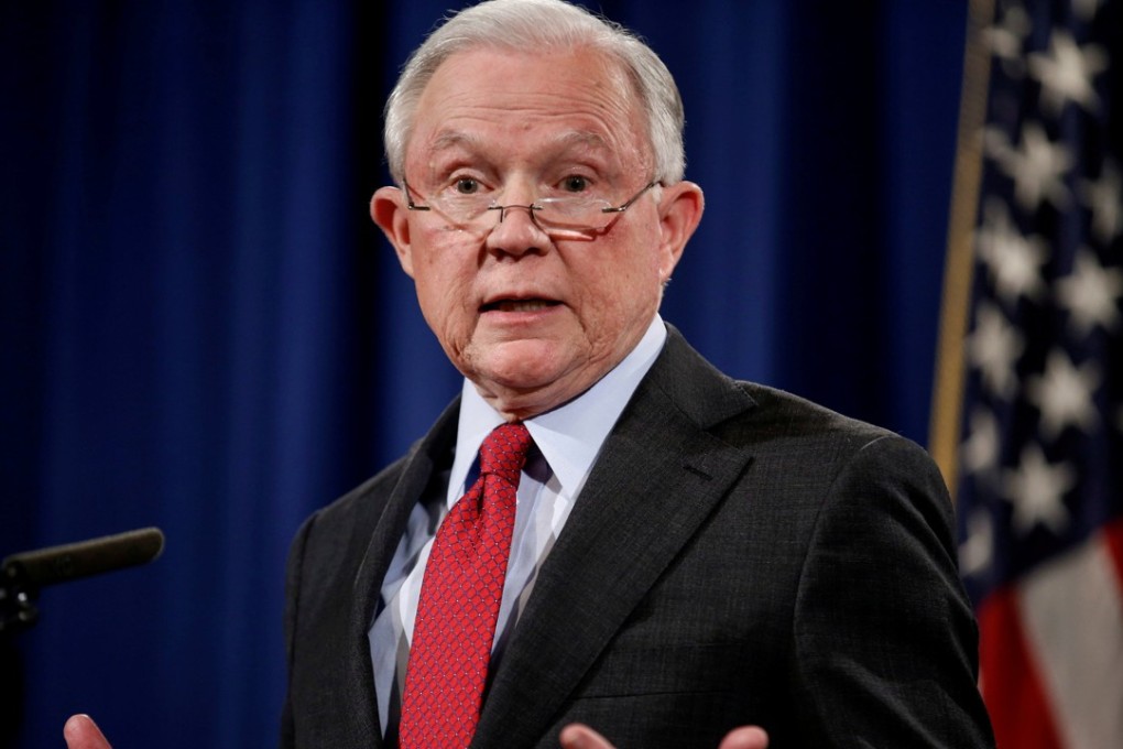 US Attorney General Jeff Sessions, who wants to eliminate policies that allowed the growth and sales of marijuana to flourish across the states by allowing federal agencies to enforce the country-wide ban regardless of the states’ own stances. Photo: Reuters