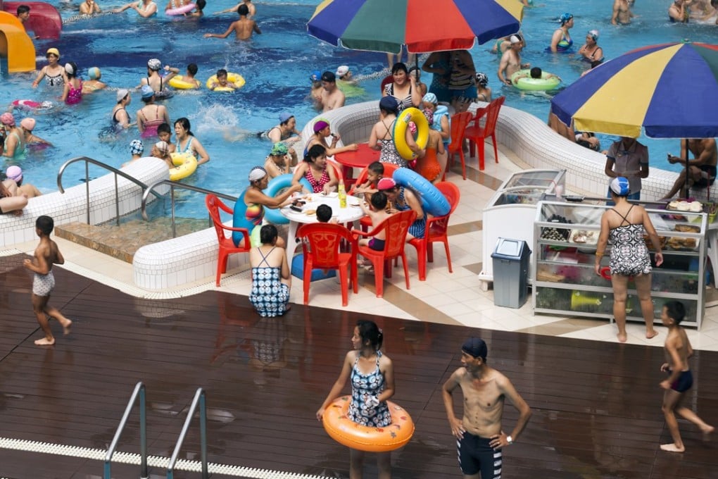 A swimming pool at the Munsu Water Park, in Pyongyang.