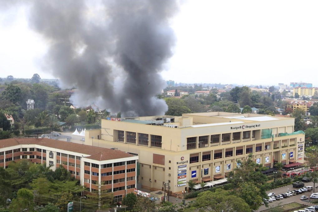 Smoke rises from the Westgate shopping centre after explosions at the mall in Nairobi, Kenya in 2013. Photo: Reuters