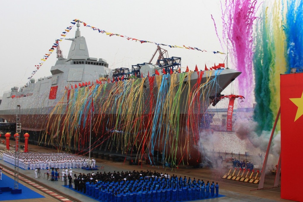 The Type 055 destroyer will accompany China’s first domestically designed and produced aircraft carrier. Photo: Xinhua