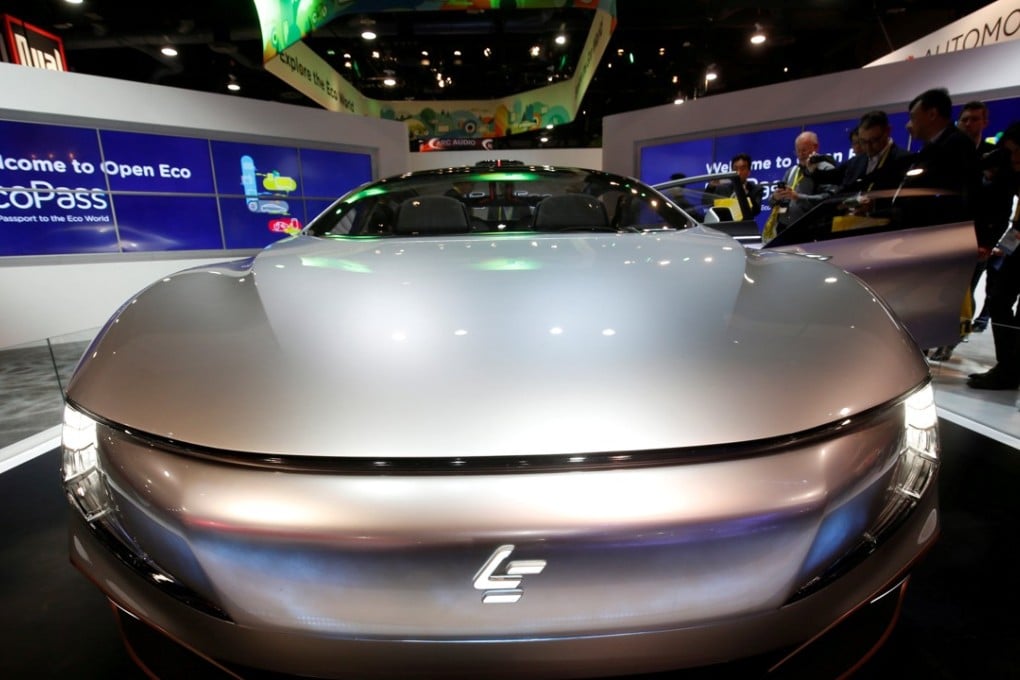 The LeSee Pro electric concept vehicle by LeEco is displayed during the 2017 CES in Las Vegas. Photo: Reuters