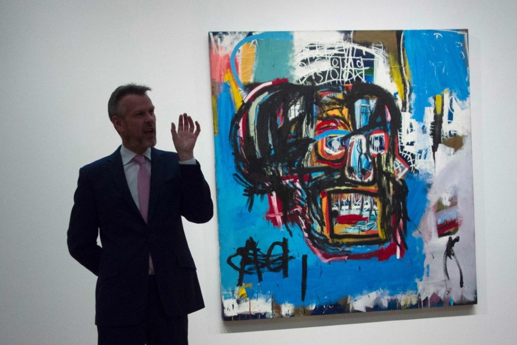 Untitled, a 1982 painting by Jean-Michel Basquiat, on display at a media preview at Sotheby's in New York before its sale to a Japanese billionaire. Photo: AFP