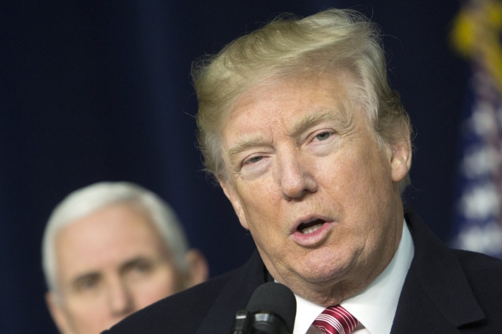US President Donald Trump speaks at Camp David, Maryland, after holding meetings with staff. Photo: EPA