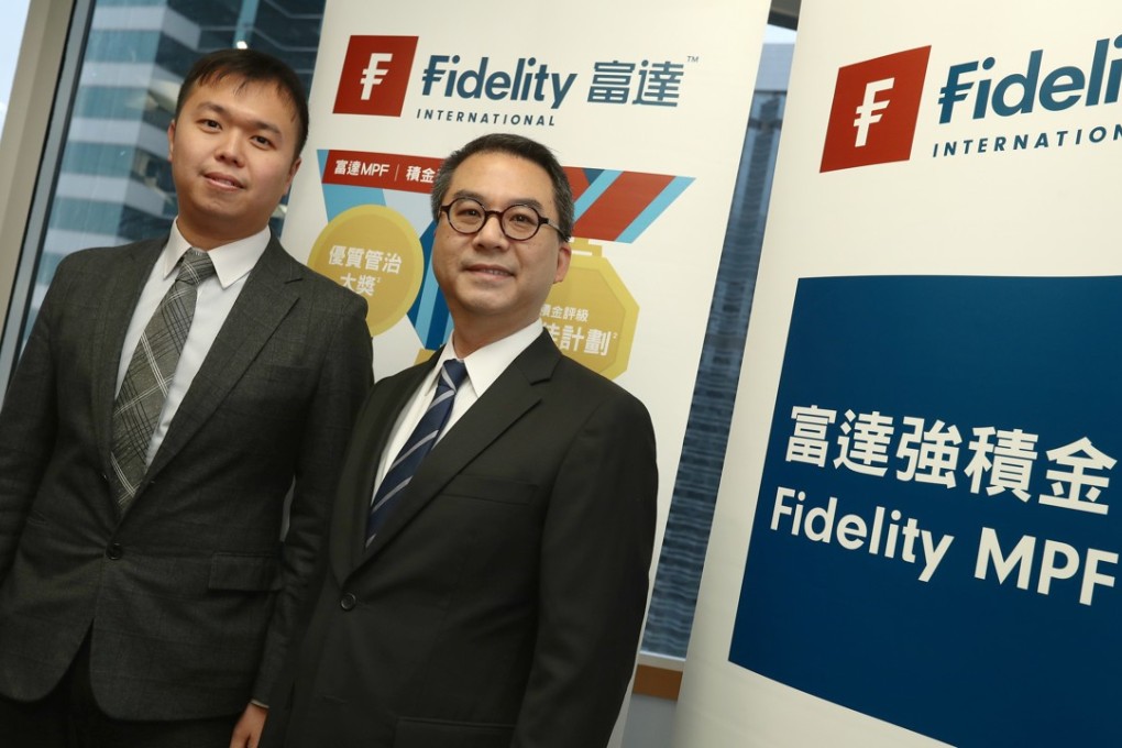 Terrence Kan (left), client portfolio strategist at Fidelity International and Luk Kim-ping, head of Hong Kong defined contribution business, at a media round table on the outlook for Hong Kong’s MPF pension scheme in 2018. Photo: Nora Tam