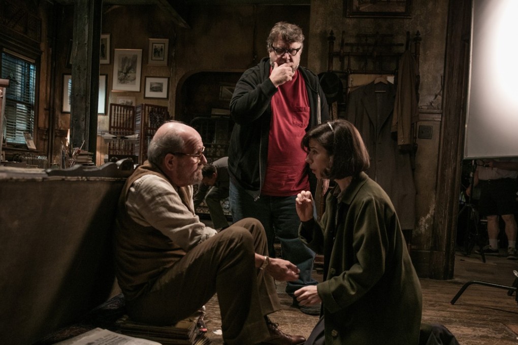 Richard Jenkins, director Guillermo del Toro and Sally Hawkins on the set of The Shape of Water. Photo: Kerry Hayes/Twentieth Century Fox