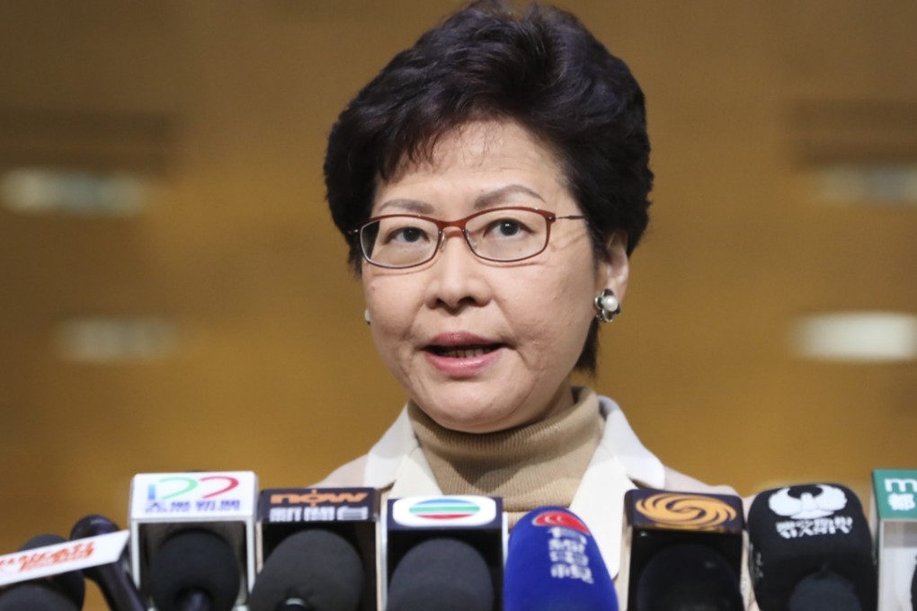 Chief Executive Carrie Lam meets the press before her Executive Council meeting on Tuesday. Photo: Edward Wong
