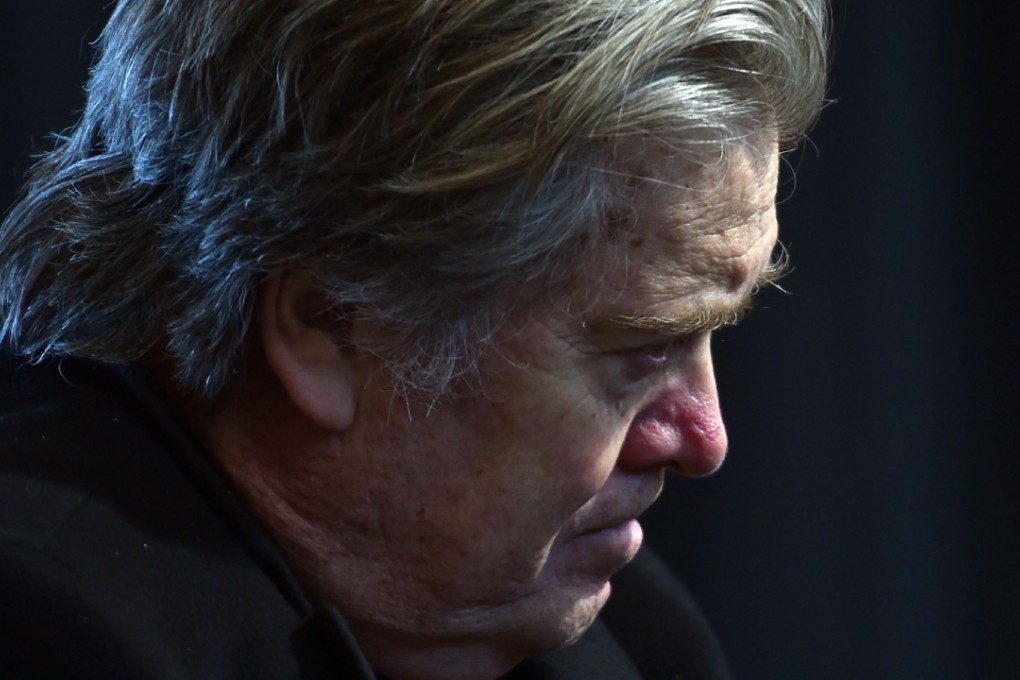Steve Bannon (seen in March last year), ex-Trump campaign strategist and former White House aide, has left Breitbart News. He was executive director of the right-wing website, but remarks about Trump and his administration revealed in a recent book appear to have made his position on the site untenable. Photo: AFP
