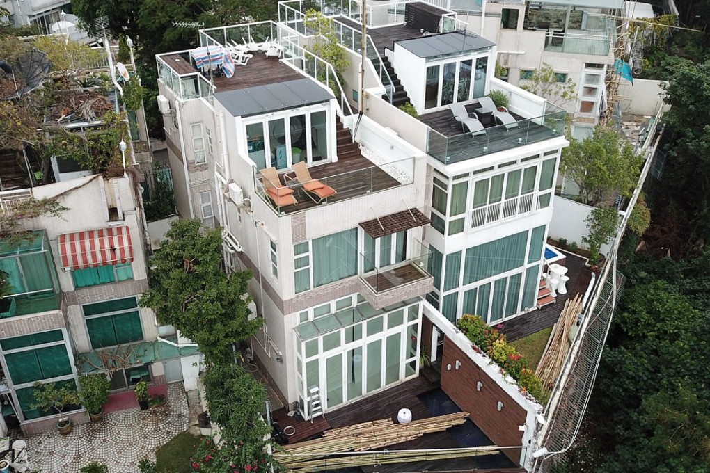 Drone view of new Justice Minister Teresa Cheng Yeuk-wah's personal house (centre left) at Villa de Mer in Siu Lam, Tuen Mun. Photo: Winson Wong