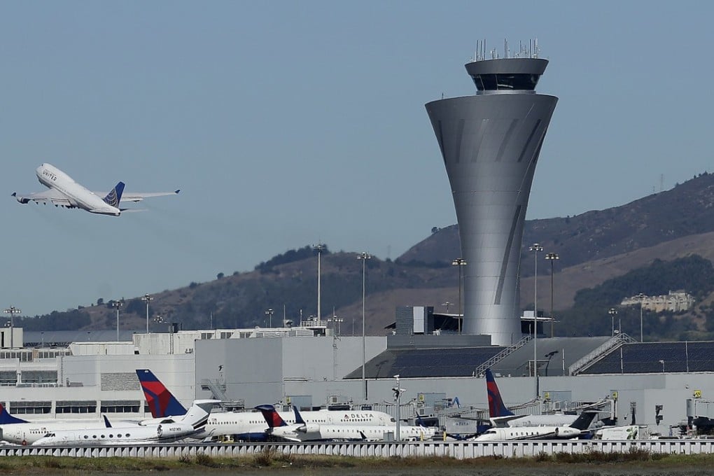 The air traffic control tower at San Francisco International Airport. Photo: AP