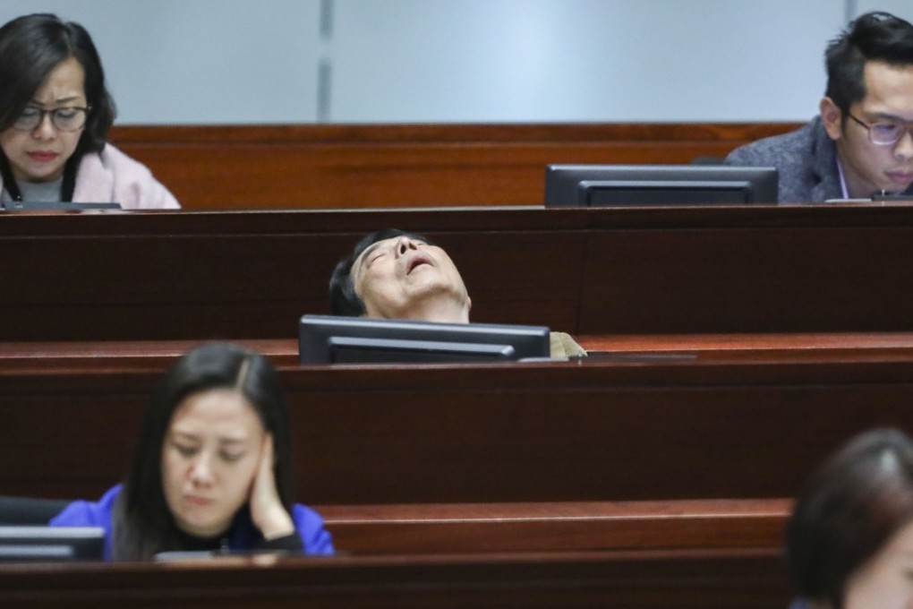 Stigma? What stigma? Hong Kong lawmaker Wong Kwok-kin catches a nap during a recent Legislative Council debate. Photo: Sam Tsang