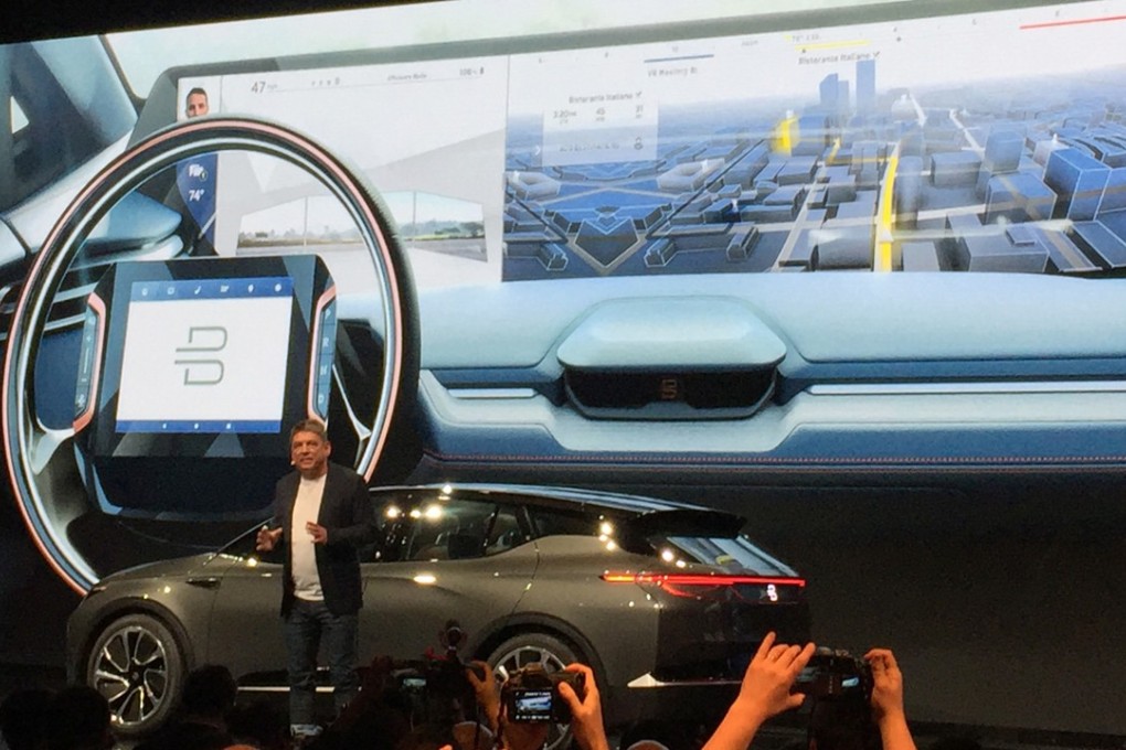 Byton CEO Carsten Breitfeld presenting the Byton concept car at CES in Las Vegas. The company plans to work with different technology partners. Photo: Handout