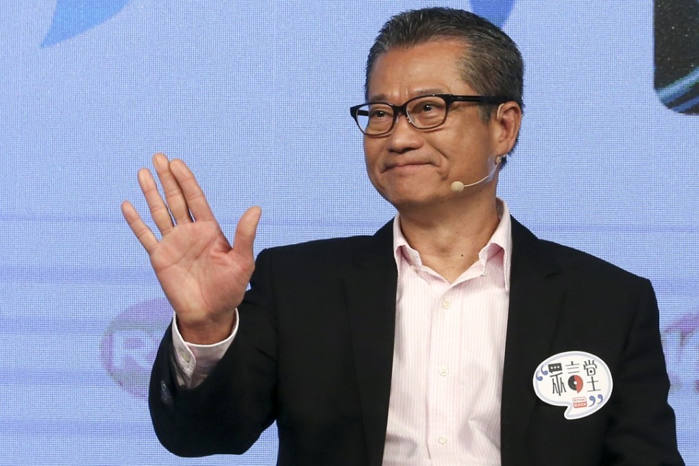Financial Secretary Paul Chan Mo-po at RTHK’s ‘Voices from the Hall’ budget consultation forum in Kowloon Tong on Saturday. Photo: David Wong