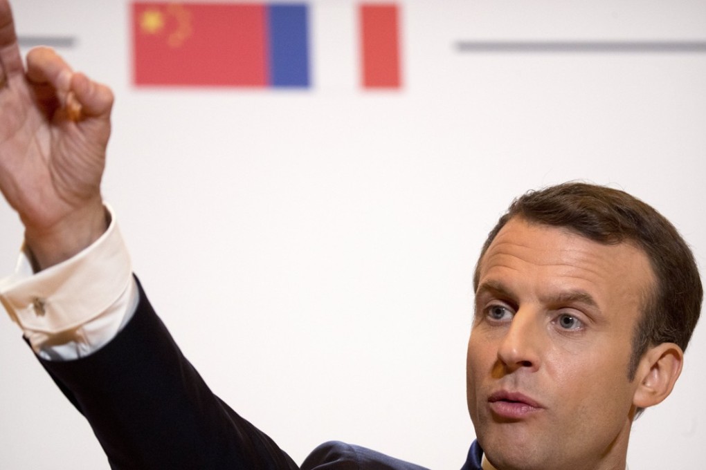 French President Emmanuel Macron called for China and Europe to work together on climate change. Photo: EPA-EFE