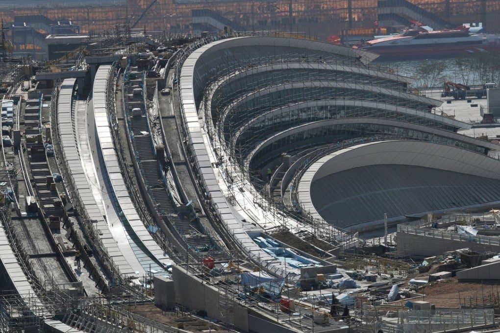 The construction site for the West Kowloon terminus for the high-speed rail link. Photo: Nora Tam