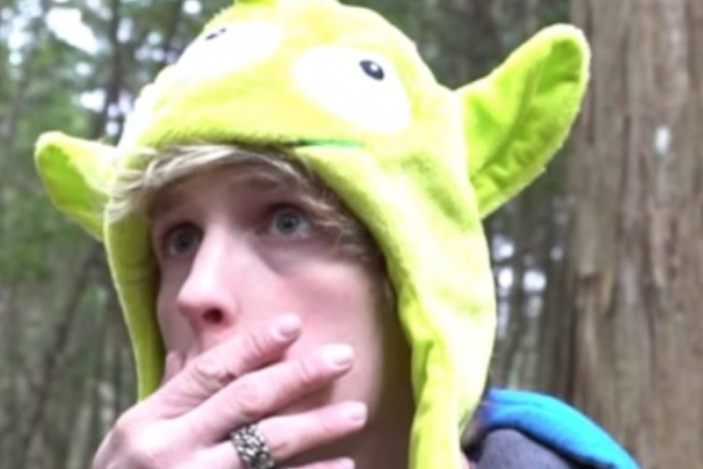 A sceengrab from a video posted and later deleted from YouTube shows Logan Paul discovering the body. Photo: YouTube