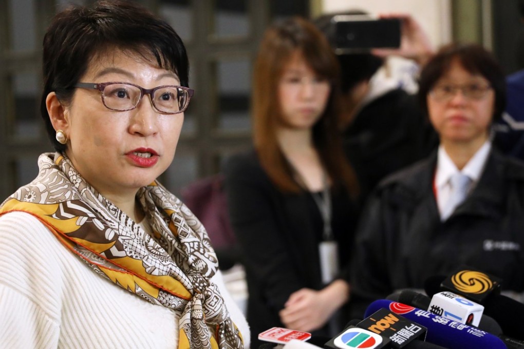 Hong Kong Secretary for Justice Teresa Cheng meets with members of the press on January 10 in Tamar. Photo: Sam Tsang