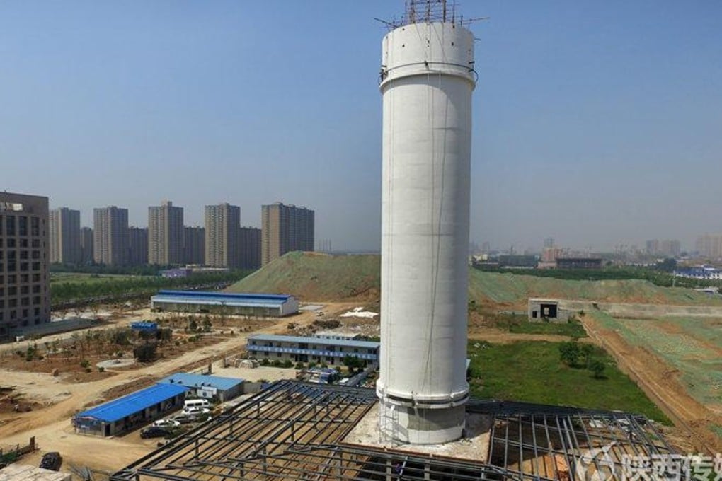 The tower pictured while under construction in Xian. Photo: Handout