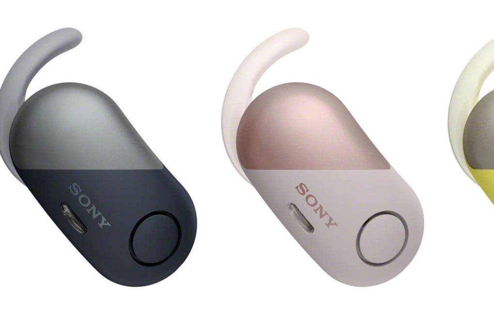 Sony WF-SP700N noise-cancelling headphones.