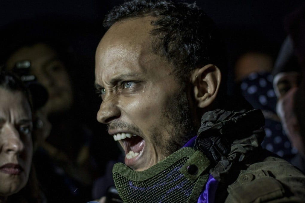This file photo taken on July 13, 2017 shows rogue Venezuelan police officer Oscar Perez taking part in an anti-government protest in Caracas. Photo: Agence France-Presse