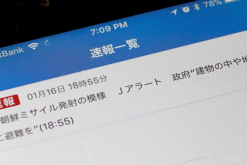 NHK’s false alarm about a North Korean missile launch. Photo: Reuters