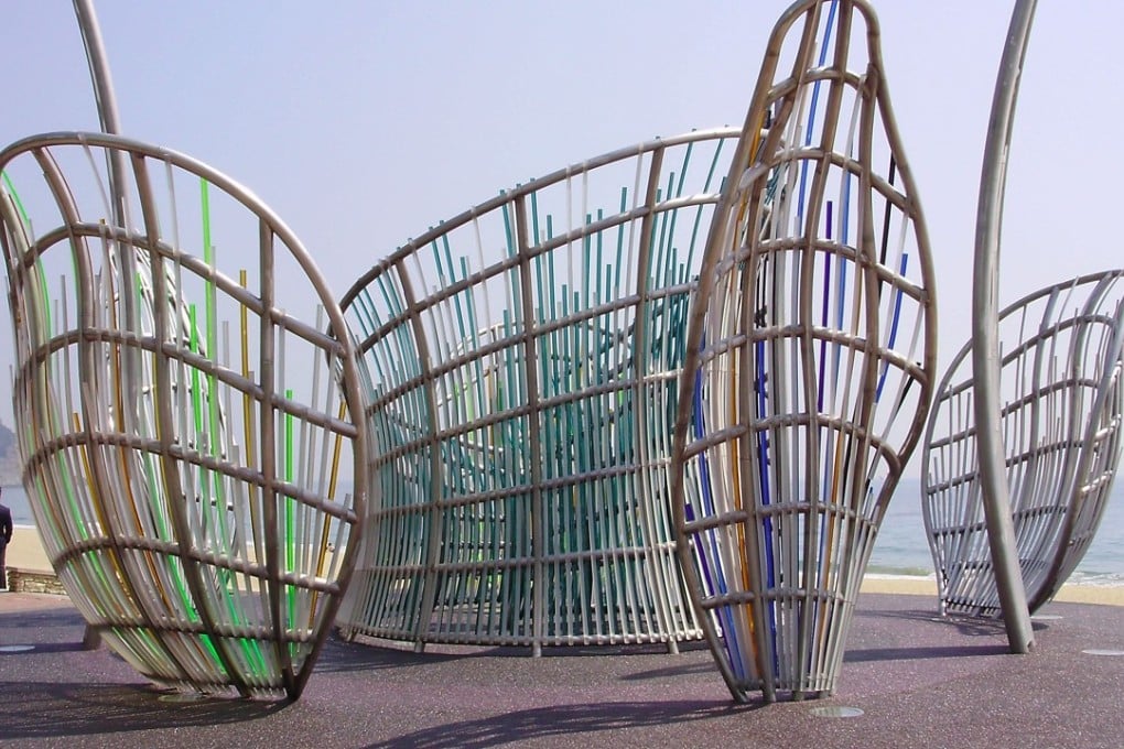 Dennis Oppenheim’s piece "Chamber", an installation artwork in Busan, South Korea. The piece was destroyed by the city because it was becoming an ‘eyesore’. Photo: AFP