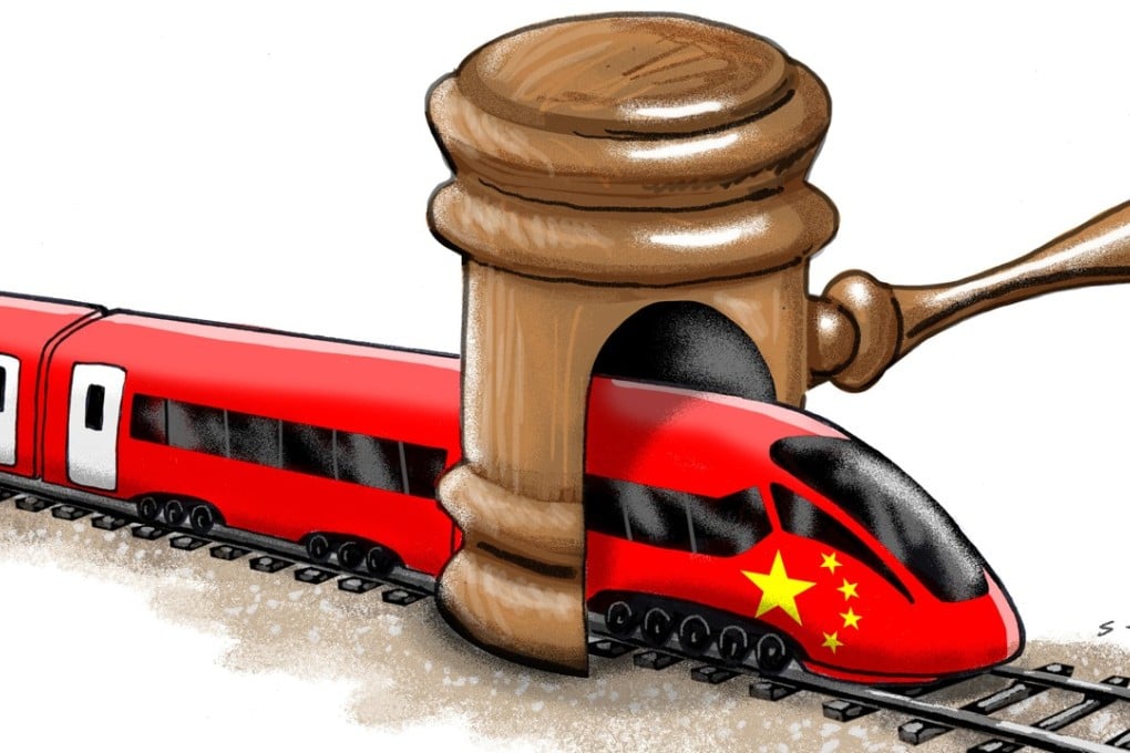 The rail link plans make perfect sense from the perspective of passenger convenience and Hong Kong’s integration with the rest of China. But the legal path which has been chosen is one which risks undermining confidence in the “one country, two systems” concept. Illustration: Craig Stephens