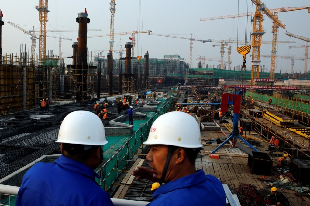 Construction of Beijing’s new airport continues in this file image. China’s economic growth accelerated in 2017 for the first time since 2010, according to official figures released on Thursday. Photo: Reuters