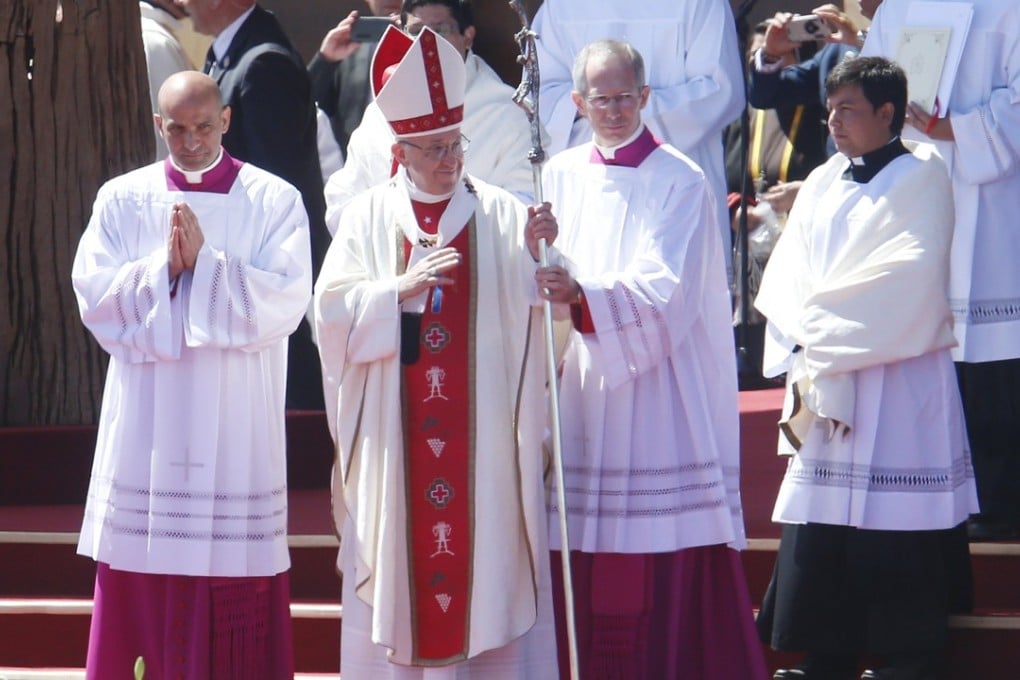Pope Francis leaves after officiating a mass in Temuco, Chile, Wednesday. His current South American tour will not take him to his home country of Argentina – perhaps because of his uncomfortable history with its government. Photo: EPA-EFE