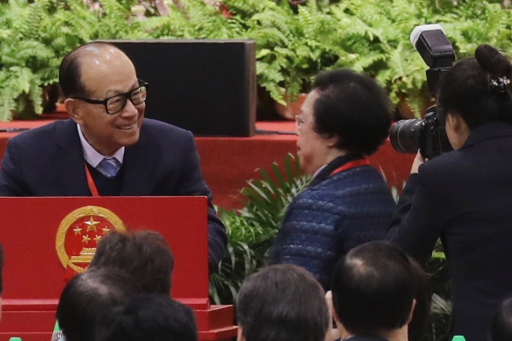 Li Ka-shing at the National People’s Congress local delegates election press conference at the Hong Kong Convention and Exhibition Centre in Wan Chai on December 19, 2017. Li’s personal wealth jumped by US$5.7 billion during 2017, according to Forbes. Photo: Winson Wong