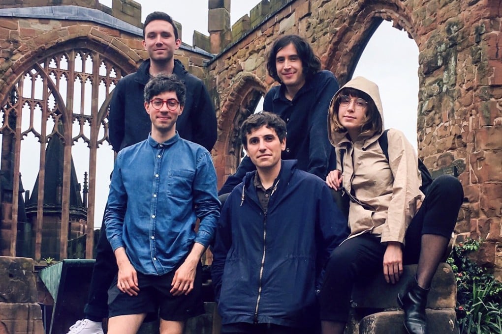 US band The Pains of being Pure at Heart, with founding member Kip Berman (front centre).