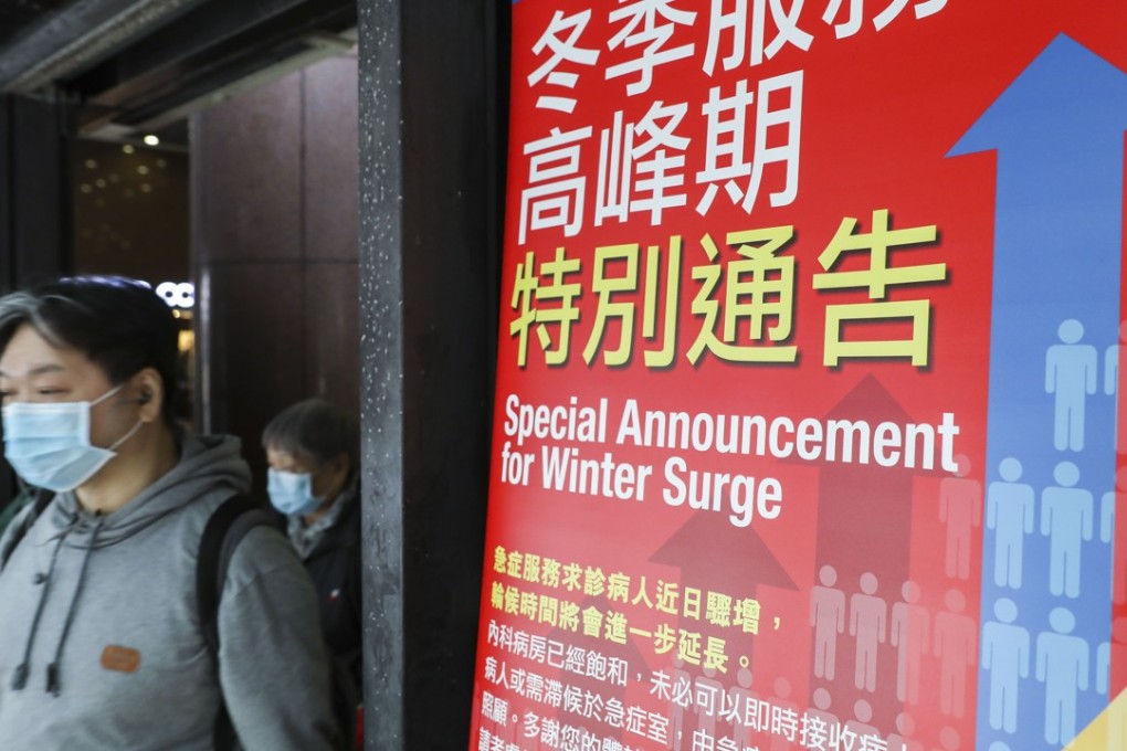 A flu warning at Queen Elizabeth Hospital in Yau Ma Tei. Photo: Sam Tsang