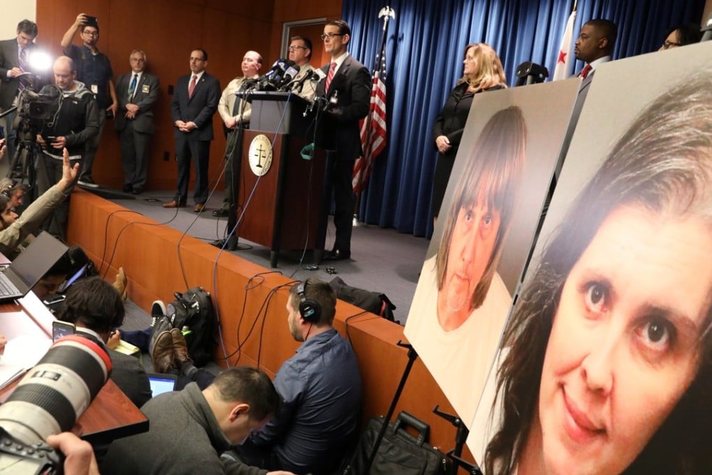 Riverside County District Attorney Mike Hestrin announces charges against David Turpin and Louise Turpin in Riverside, California, on Thursday. The Turpins allegedly chained up and starved their 13 children. Photo: REUTERS