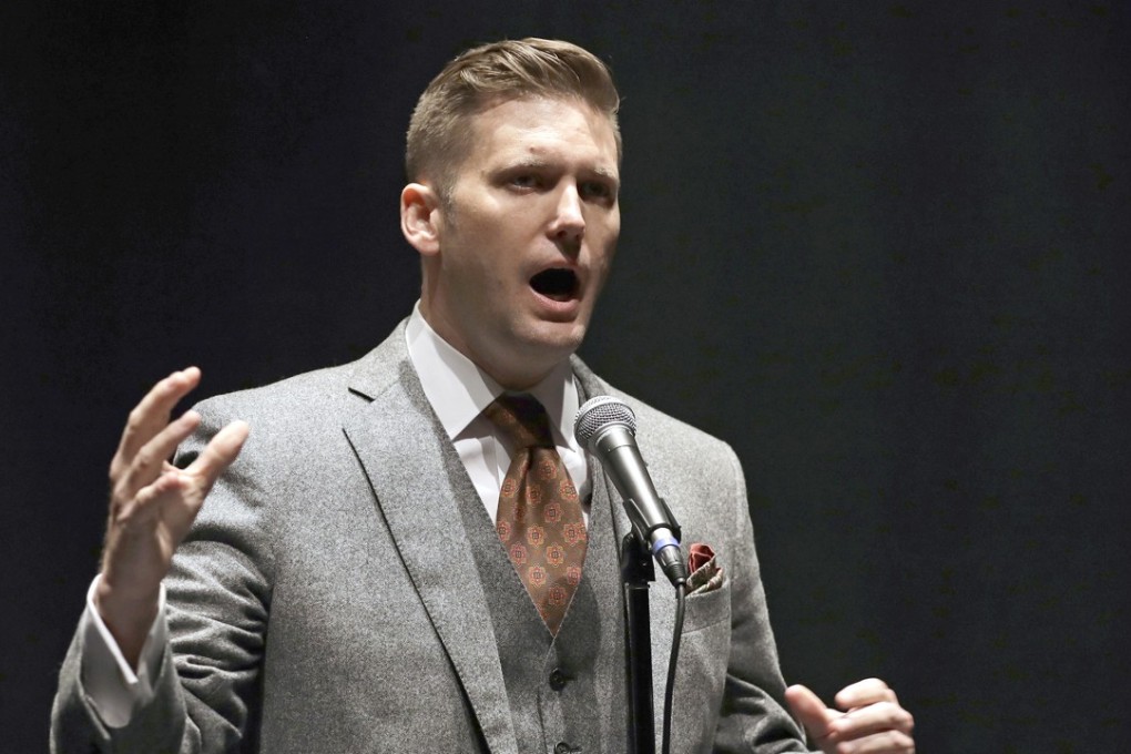 In this October 19, 2017 file photo, white nationalist Richard Spencer speaks at the University of Florida in Gainesville, Florida. A Kent State University spokesman confirmed on January 18, 2018, that Spencer's campus tour organiser is making a bid for him to speak at the Ohio school on May 4, 2018, the anniversary of shootings that killed four students during a Vietnam war protest in 1970. Photo: AP