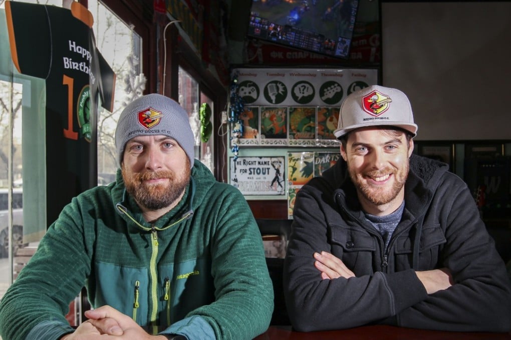 Simon Ashmore (left) and Thomas Ashton co-founded the Beijing Ducks Cricket Club to highlight the sport’s social side. Photo: Simon Song