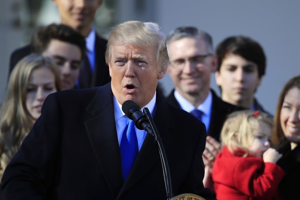 President Donald Trump speaks to participants of the annual March for Life event, in the Rose Garden of the White House in Washington, Friday. Photo: AP