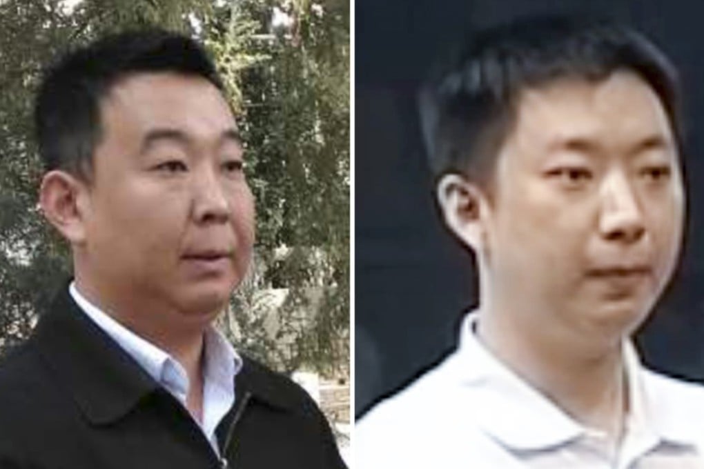 Zhang Xiaojun at the cemetery in Beijing on Monday (left) and during his trial in 2012 in Hefei. Photos: Handout