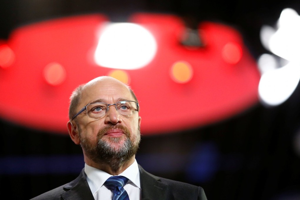 Germany's Social Democratic Party (SPD) leader Martin Schulz attends the SPD’s one-day party congress in Bonn, Germany, on Sunday. Photo: Reuters