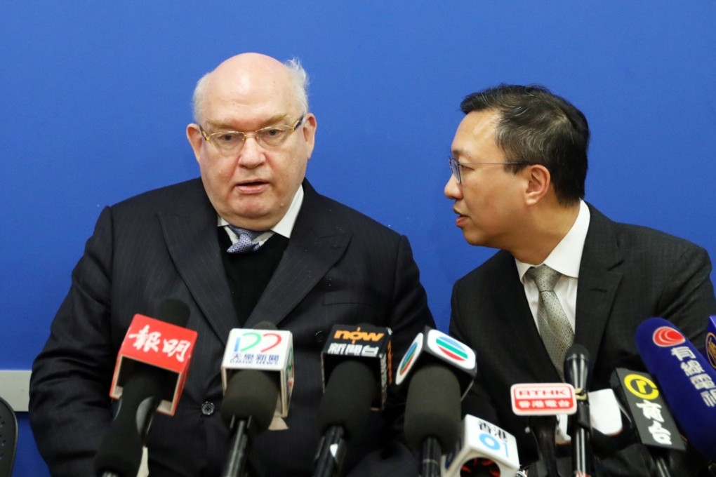 Philip Dykes (left) unseated Paul Lam (right) to be the new Bar Association chairman. Photo: Sam Tsang