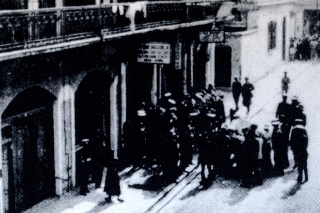 No 6 Gresson Street after the shoot-out in 1918. Picture: courtesy of Patricia O’Sullivan