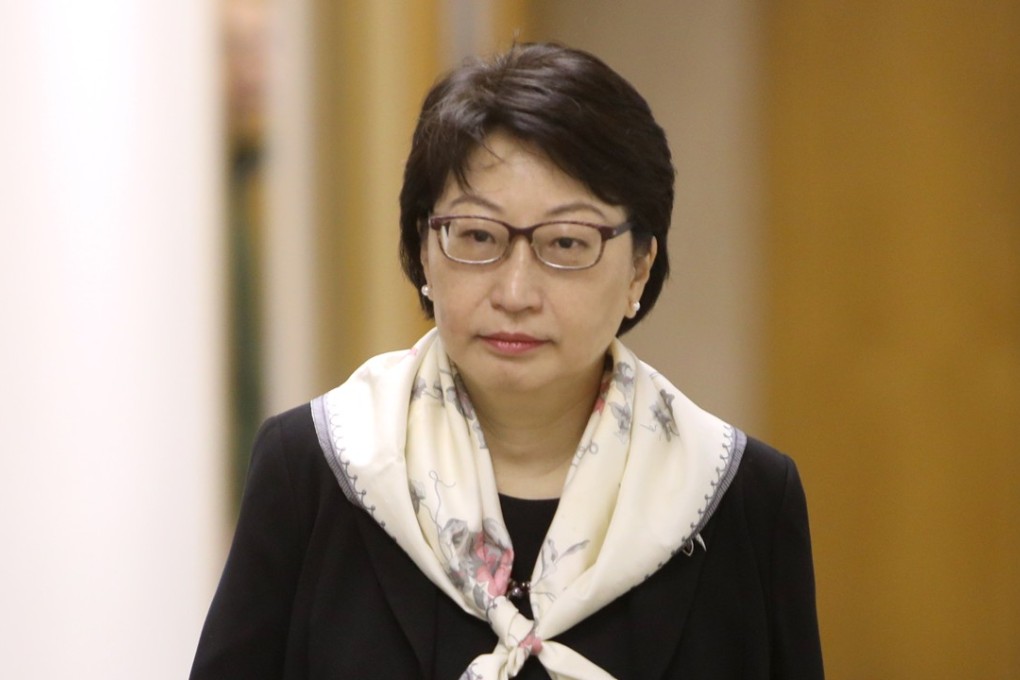 Secretary for Justice Teresa Cheng Yeuk-wah attends the Commercial Radio programme in Kowloon Tong. Photo: Winson Wong