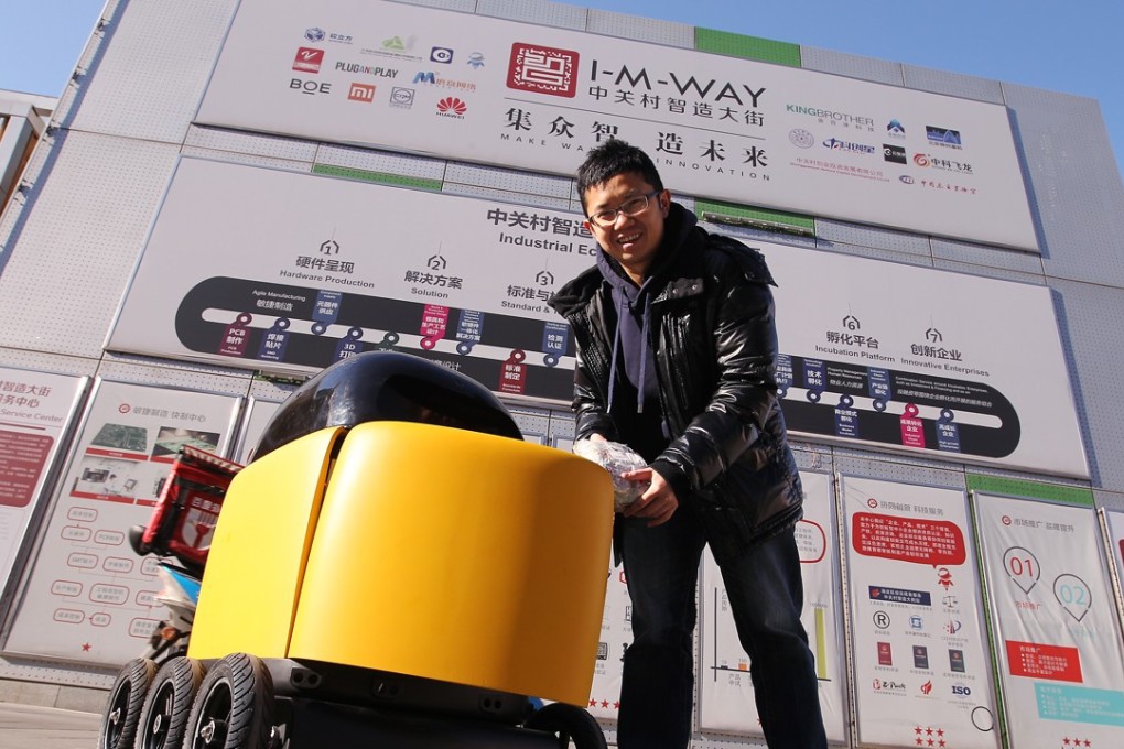 Young Hongkonger Met Li, co-founder of ZhenRobotics, has big plans for his delivery robots. Photo: Simon Song