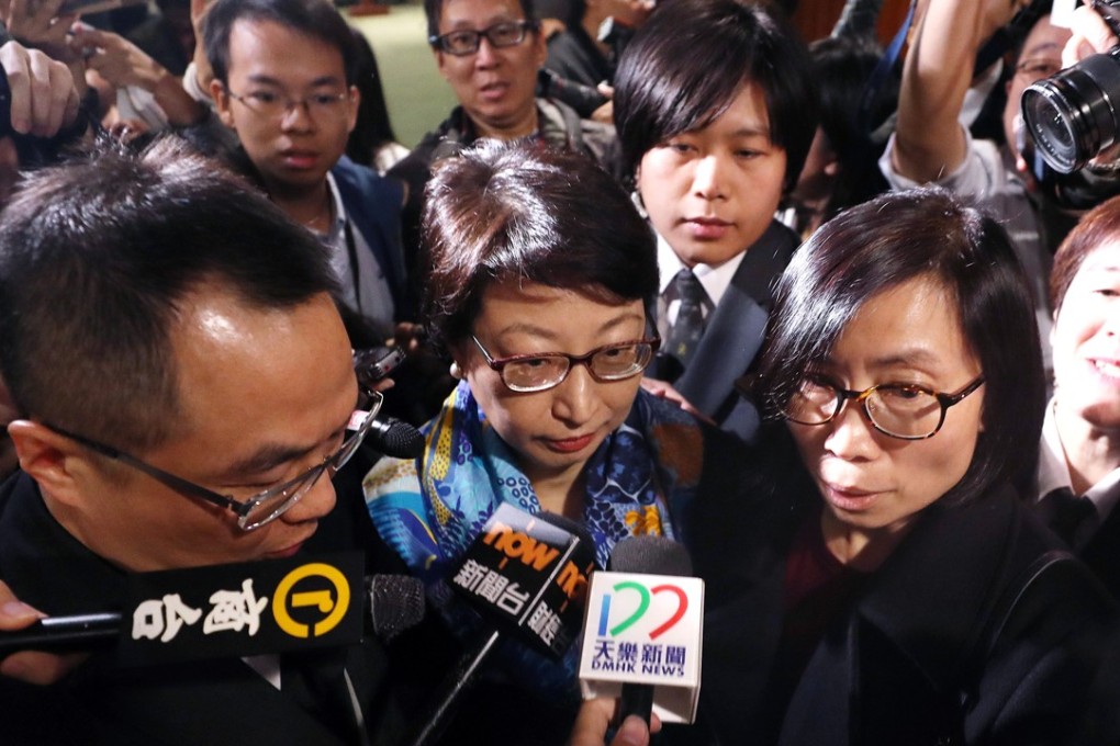 Teresa Cheng (centre) says her department is willing to listen to different views. Photo: Winson Wong